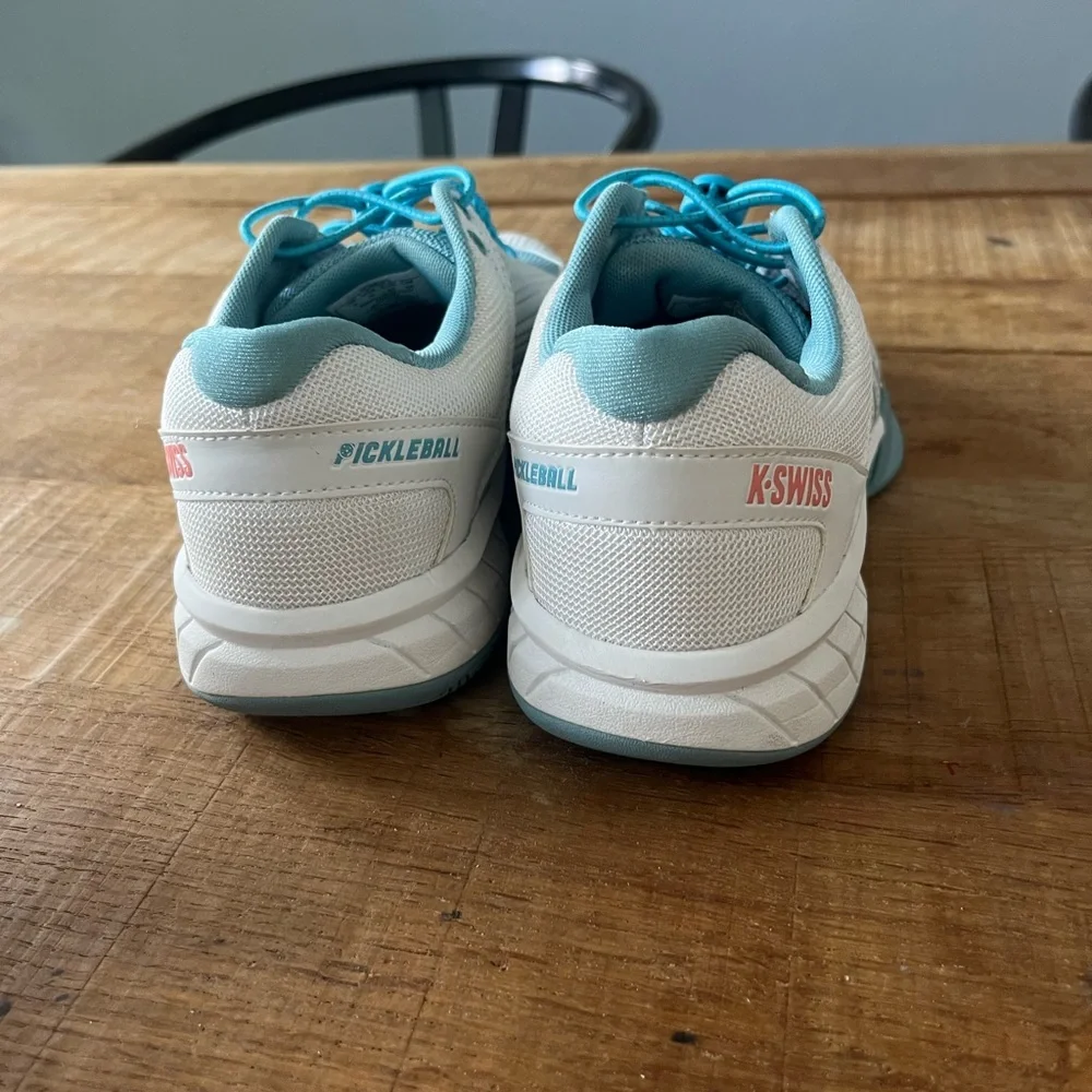 K-Swiss Teal and White Athletic Shoes - Picture 2 of 5